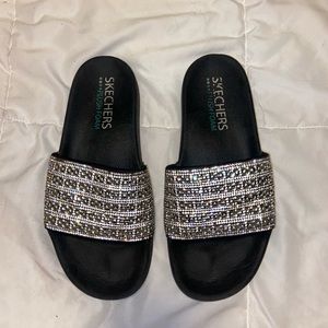 sketchers slides sandals bling